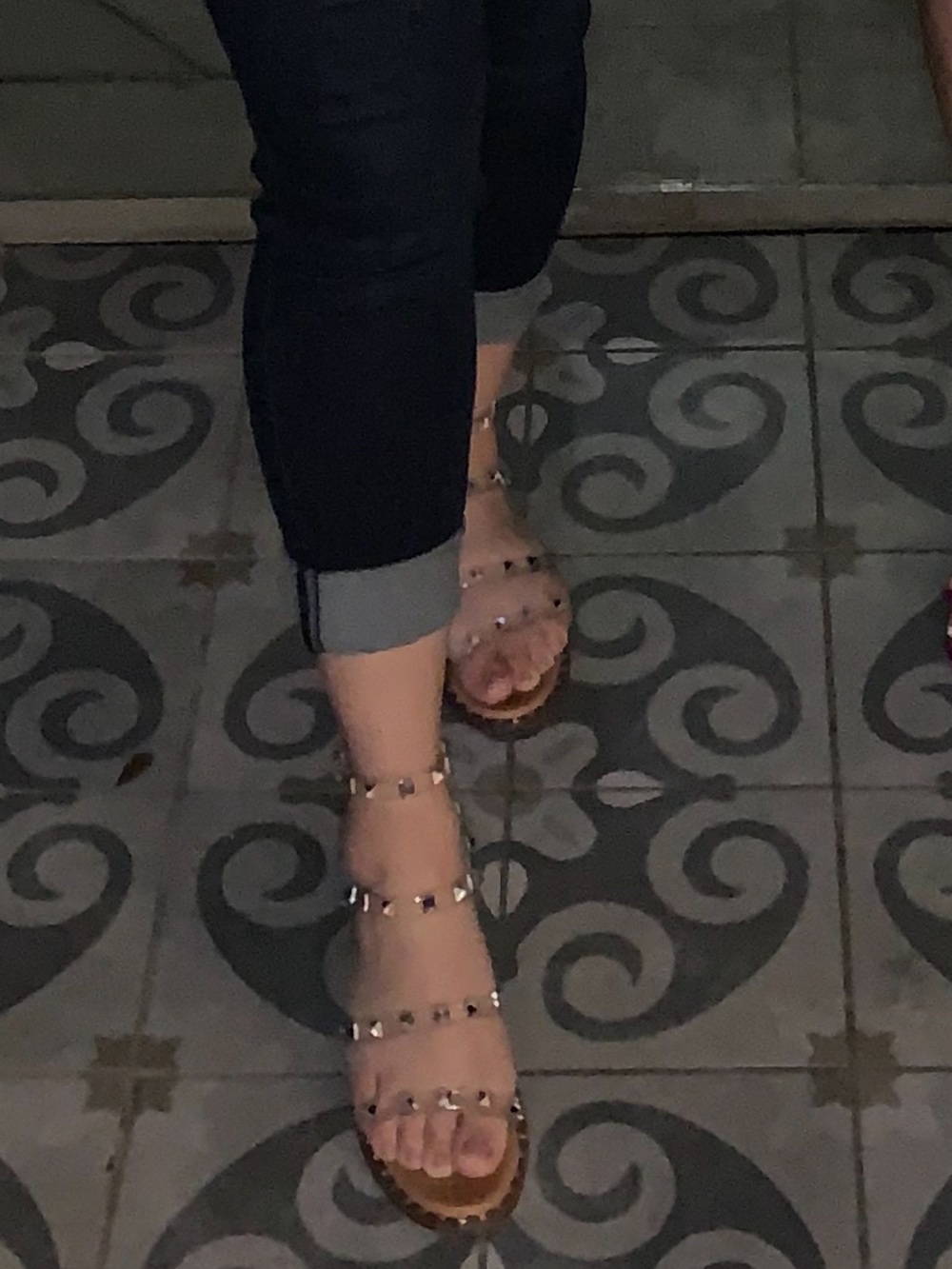 Clear Jelly Studded Strappy Sandals